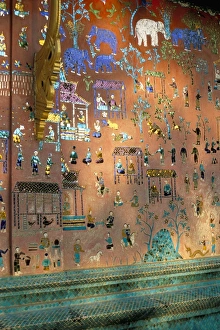 Laosian Prints: Glass mosaic dating from the 1950s commemorating