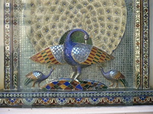 City Palace Prints: Glass mosaic peacock dating from the late 19th century