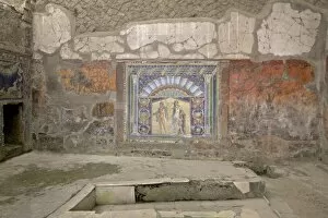 Images Dated 27th April 2010: Glass paste wall mosaic of Neptune and Amphitrite, Herculaneum, UNESCO World Heritage Site