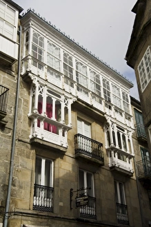 Santiago De Compostela Prints: Glazed balconies in Santiago de Compostela