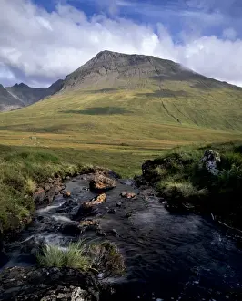 Cuillin Hills Prints: Glen Brittle with Allt Coir a Mhadaidh stream and Sgurr Thuilm