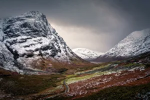 Scottish Prints: Glencoe in winter, Highland Region, Scotland, United Kingdom, Europe