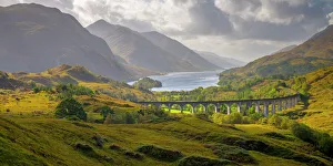 Glenfinnan Railway Viaduct, part of the West Highland Line, Glenfinnan, Loch Shiel, Highlands, Scotland, United Kingdom, Europe