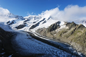 Jagged Prints: Gletscher glacier above Grindelwald, Interlaken, Bernese Oberland, Switzerland, Europe