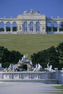 Gloriette and Neptune fountain, Schonbrunn gardens, UNESCO World Heritage Site