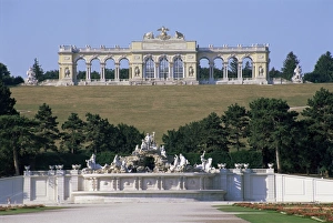 Neptune Prints: Gloriette and Neptune fountain, Schonbrunn Gardens, UNESCO World Heritage Site