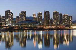 Images Dated 25th April 2009: GM Place Stadium and residential city buildings, False Creek, Vancouver