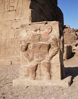The god Bes, Temple of Hathor, Dendera, Egypt, North Africa, Africa