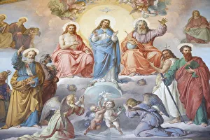 Stereotypical Prints: God, Jesus and Mary, Vatican Museum, Vatican, Rome, Lazio, Italy, Europe