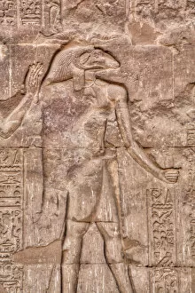 Closeup Gallery: The God Khnum, Bas Relief, Hypostyle Hall, Temple of Khnum, Esna, Egypt, North Africa
