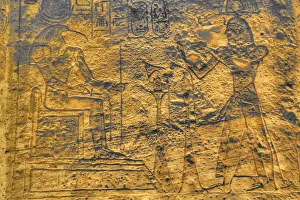 Hieroglyph Prints: God Thoth on left, Ramses II on right, Sunken Relief, Hypostyle Hall, Ramses II Temple