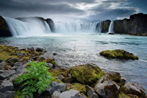 Falls Prints: Godafoss waterfall (Fall of the Gods), between Akureyri and Myvatn, in the north