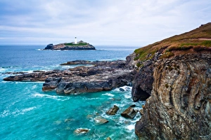 Godrevy Lighthouse, Cornwall, England, United Kingdom, Europe