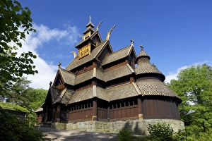 Stave Church Prints: Gol 13th century Stavkirke (Wooden Stave Church), Norsk Folkemuseum Folk Museum
