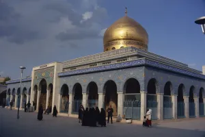 Damascus Prints: The gold dome and blue tilework of the Zanab Mosque