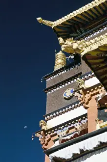 Shigatse Prints: Gold roof on tomb of Panchen Lama, Tashilhunpo monastery, Shigatse (Xigatse)
