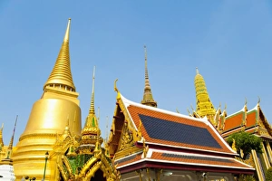 Stereotypically Thai Prints: Gold spires at The Grand Palace, Bangkok, Thailand, Southeast Asia, Asia