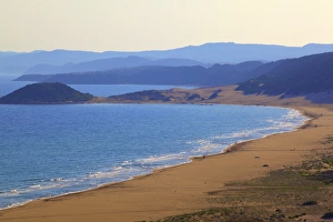 Curved Prints: Golden Beach, Karpasia Peninsula, North Cyprus, Cyprus, Mediterranean, Europe