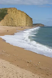 Sand Stone Prints: Golden Cliff and beach at West Bay near Bridport, Dorset, Jurassic Coast