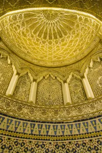 Opulent Prints: Golden dome inside the magnificent Grand Mosque, Kuwait City, Kuwait, Middle East