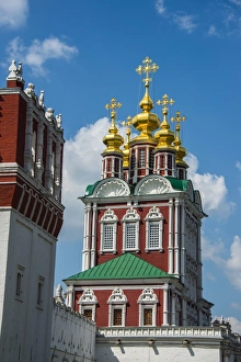 Convents Prints: Golden domes in the Novodevichy Convent, Moscow, Russia, Europe