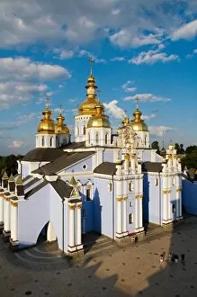 Golden domes of St. Michael Monastery, Kiev, Ukraine, Europe