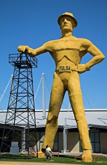 Golden Driller outside the Convention Center