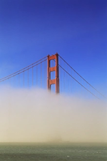 San Francisco Prints: Golden Gate Bridge in fog, San Francisco, California, United States of America