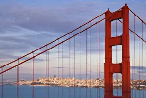 The Golden Gate Bridge, linking the city of San Francisco with Marin County
