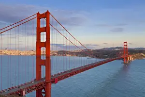 The Golden Gate Bridge, linking the city of San Francisco with Marin County