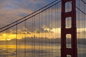 San Francisco Prints: Golden Gate Bridge at sunrise, San Francisco
