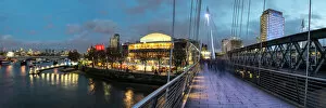 River Thames Collection: Golden Jubilee Bridges, with Southbank Centre and Royal Festival Hall behind, South Bank