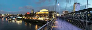 Blurry Prints: Golden Jubilee Bridges, with Southbank Centre and Royal Festival Hall behind, South Bank