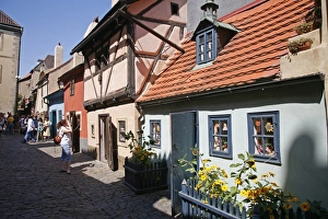 Hradcany Prints: The Golden Lane at Hradcany the castle district, Prague, Czech Republic, Europe