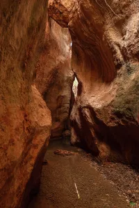 Granada Prints: Golden light shines on the rock formations of Barranco de Luna in Villanueva Mesa during the afternoon
