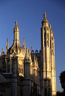 College Prints: Golden spires of Kings College at sunrise, Cambridge, Cambridgeshire