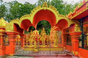 Décor Prints: Golden statues at Sriramajayam Hindu Temple in Nuwara Sri Lanka showcase intricate designs