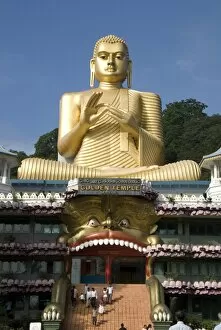 Images Dated 26th December 2009: Golden Temple, with 30m high statue of Buddha, Dambulla, Sri Lanka, Asia