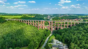 Saxony Prints: Goltzsch Viaduct, largest brick-built bridge in the world, Saxony, Germany, Europe