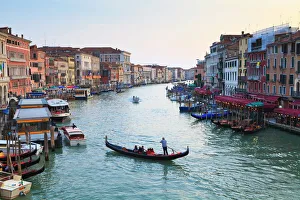 Vessel Prints: A gondola crossing the Grand Canal, Venice, UNESCO World Heritage Site
