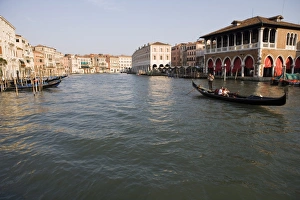 Rialto Prints: Gondola, Grand Canal near Rialto Market
