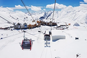 Ski Lift Prints: Gondola lift, Gudauri ski resort, Georgia, Caucasus region, Central Asia, Asia