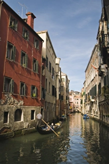 Venice Prints: Gondola on Rio dei Santi Apostoli canal, Venice, Veneto, Italy, Europe
