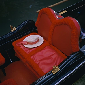 Gondola seat and gondoliers hat