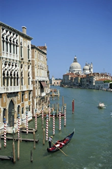Gondolas on the Grand Canal with Santa Maria Della