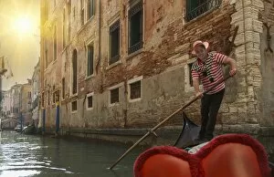 Love Gallery: Gondolier, Venice, UNESCO World Heritage Site, Veneto, Italy, Europe