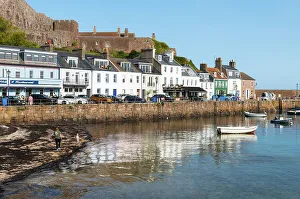 Gorey Prints: Gorey fishing village, Jersey, Channel Islands, Europe