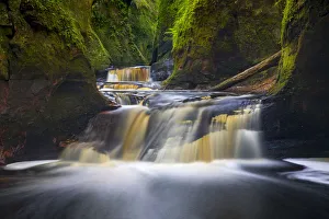 Waterfalls Prints: Gorge at The Devils Pulpit, Finnich Glen, Stirlingshire, Scotland, United Kingdom