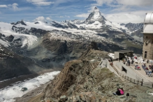 Chair Prints: Gornegrat and Matterhorn, above Zermatt, Valais, Swiss Alps, Switzerland, Europe