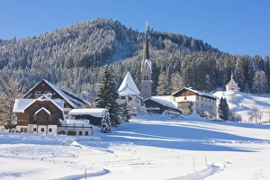 Salzkammergut Prints: Gosau in winter, Gosau, Salzkammergut, Austria, Europe